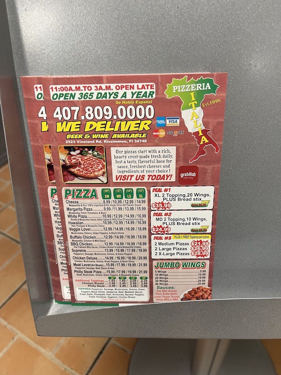 PIZZERIA ITALIA Menu - Image 6